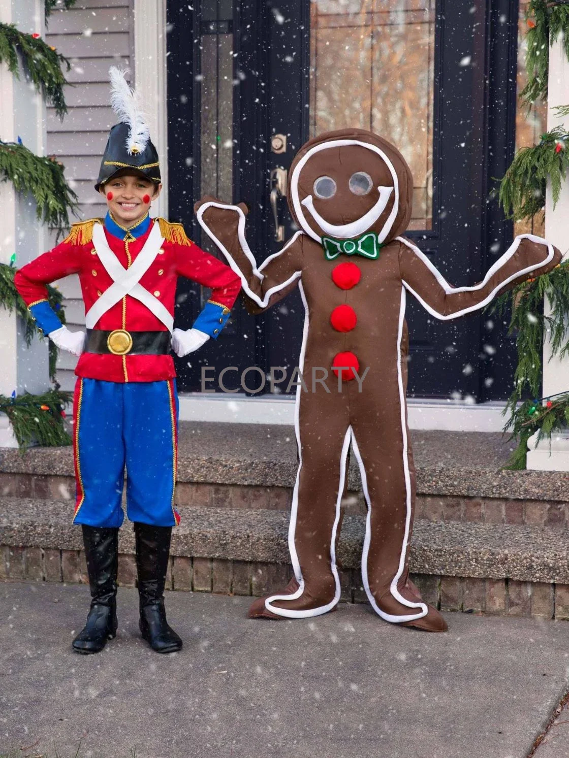 Erwachsene gefrorene Lebkuchen mann ein Stück Kostüm Weihnachts plätzchen Cosplay Kinder Spaß Kostüm Overall Weihnachts feier