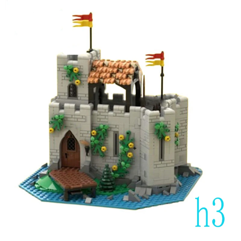 

Spot MOC-128617 1232pcs medieval castle outpost tower small particle assembly building blocks educational toy model ornaments gi