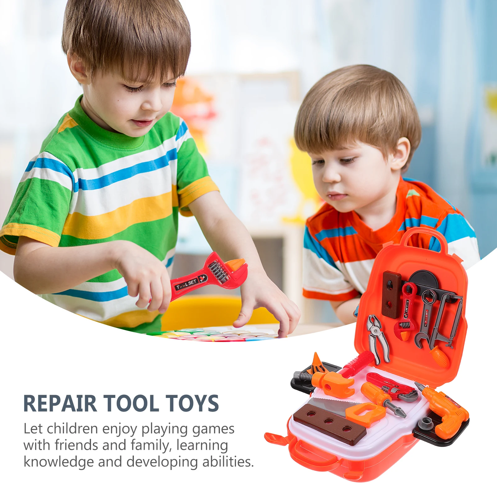

1 Kids Pretend Play Repair Tool Kit Set With Safe Construction Educational Cognitive Maintenance Playthings For Children