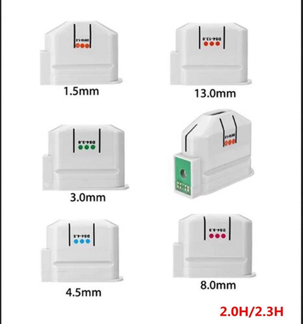 

Version 2.0.H/ 2.3H /HIFU Cartridge 1.5/ 3.0/ 4.5mm for Face & 8.0/ 13.0mm for Body 10000 Shots Exchangeable HIFU Transducer