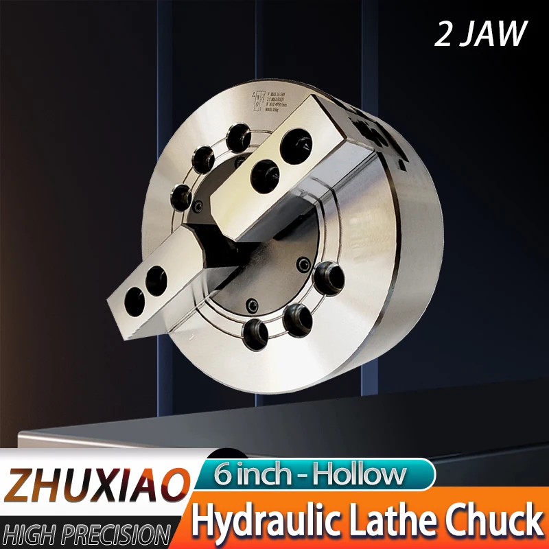 

6 inch Hollow 2 jaw Hydraulic Lathe Chuck for CNC Mechanical lathes oil Lathe Chuck High Precision Power Chuck With Flange