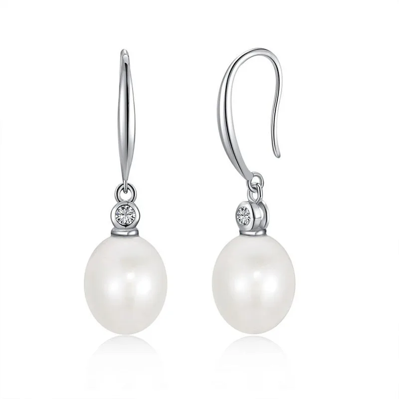 Pearl Earrings S925 Sterling Silver Cultivated Pearl Women's Earrings Pendant