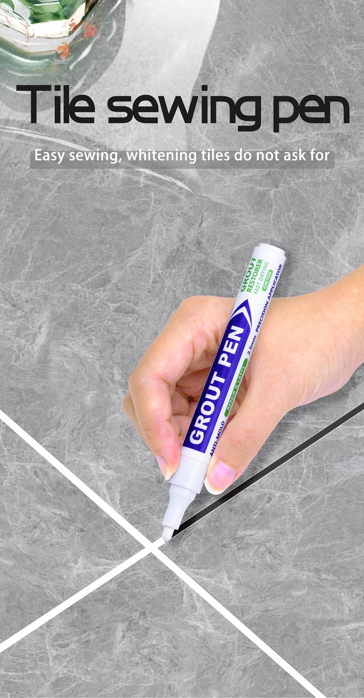 Weißer Fugenstift in 8 Farben, Wasserfester Wandfugen-Restaurierungsstift für Badezimmerwand und Boden, Dekontaminations- und Nahtreparaturstifte – Detail 2