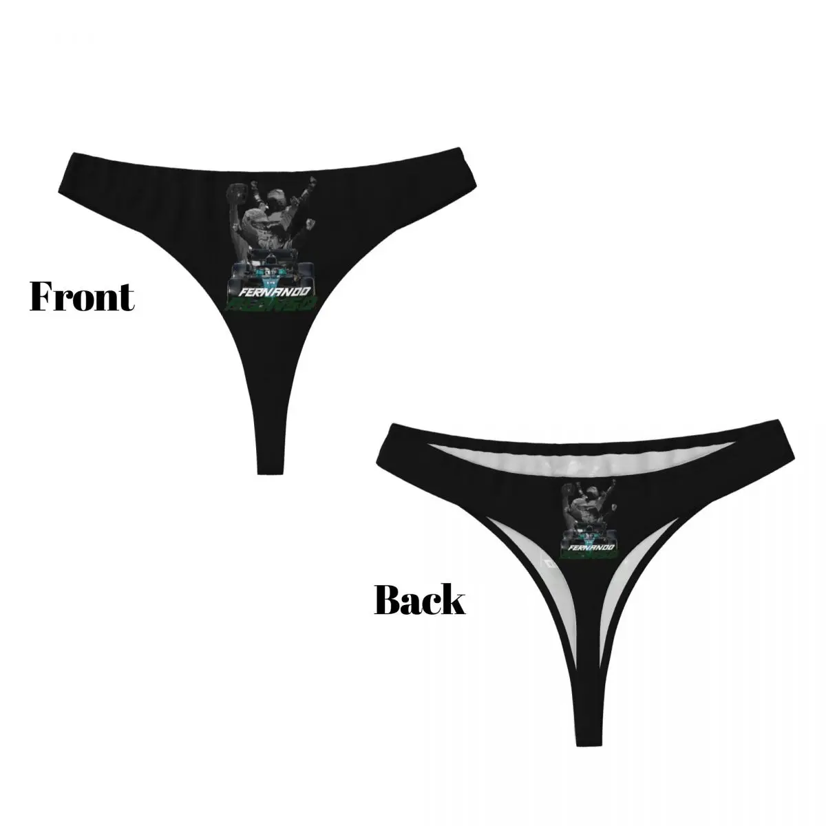 Custom Alonso Automobile Race G-string Underwear Women's Breathable Stretch Fernando Sport Car Thong Panties