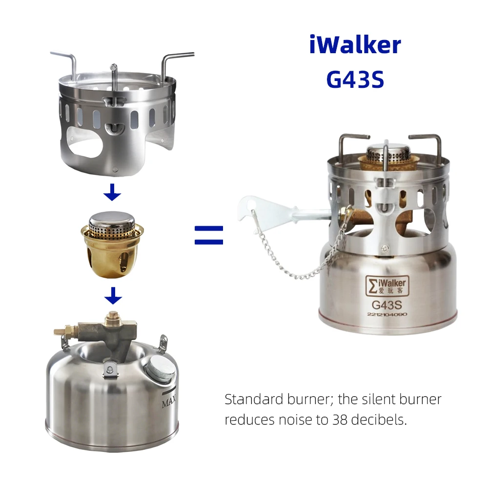 M10*1.0 IWALKER Silent Burner Cap Burner Bell Burner Head Outdoor Camping Stove Burner Gasolin e Stove