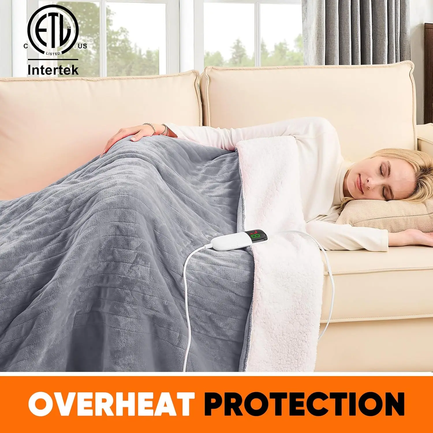 Heated Blanket Electric Throw 50