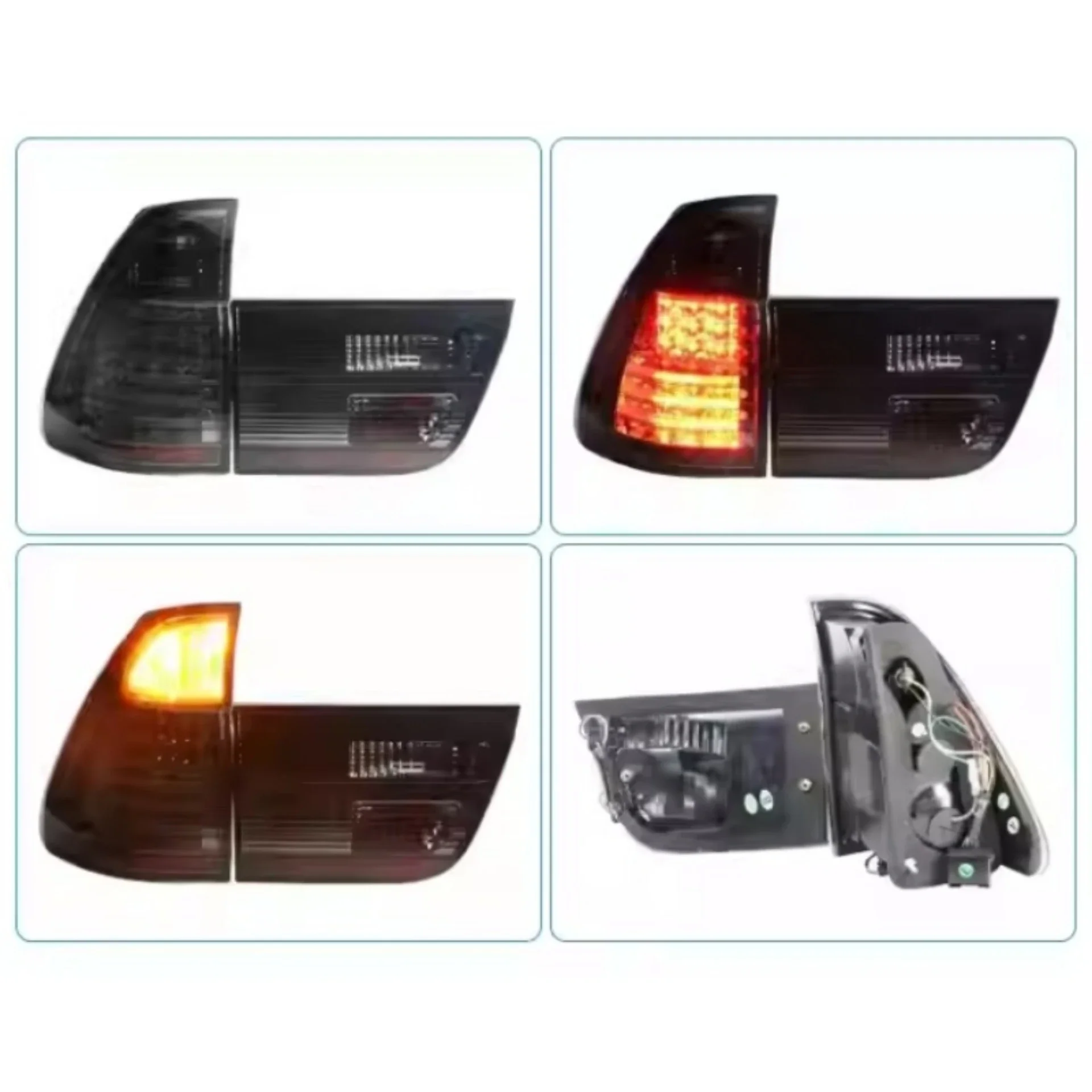 

Изготовленный на заказ светодиодный черный задний фонарь в сборе для BMW X5 E53 1999-2002, модифицированный указатель поворота, стоп-сигнал, автомобильные аксессуары