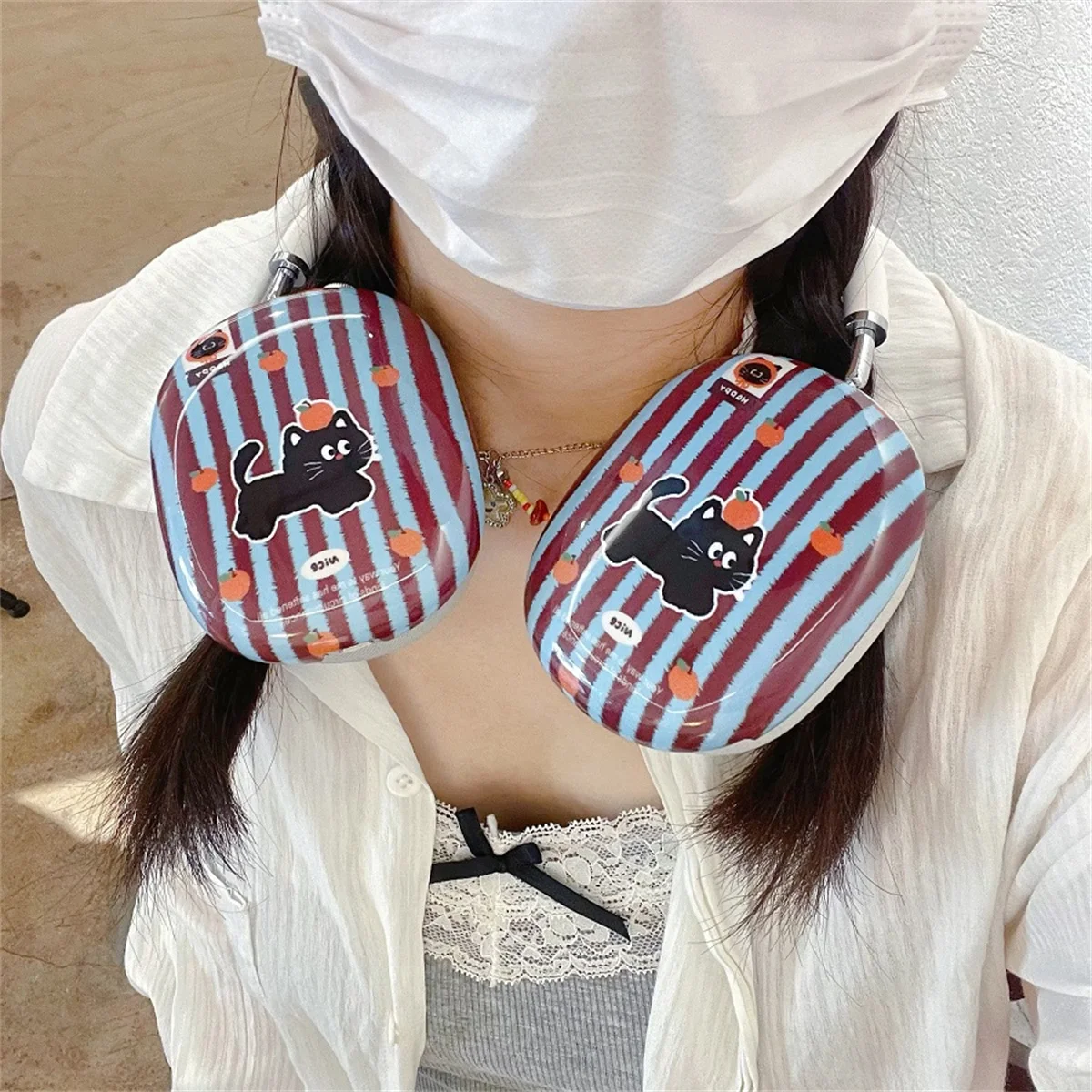 حافظة AirPods Max، تصميم نمط قطة لطيف، غطاء حماية لسماعات الرأس Kawaii Girls Boys لهاتف Apple Air Pod Max #3