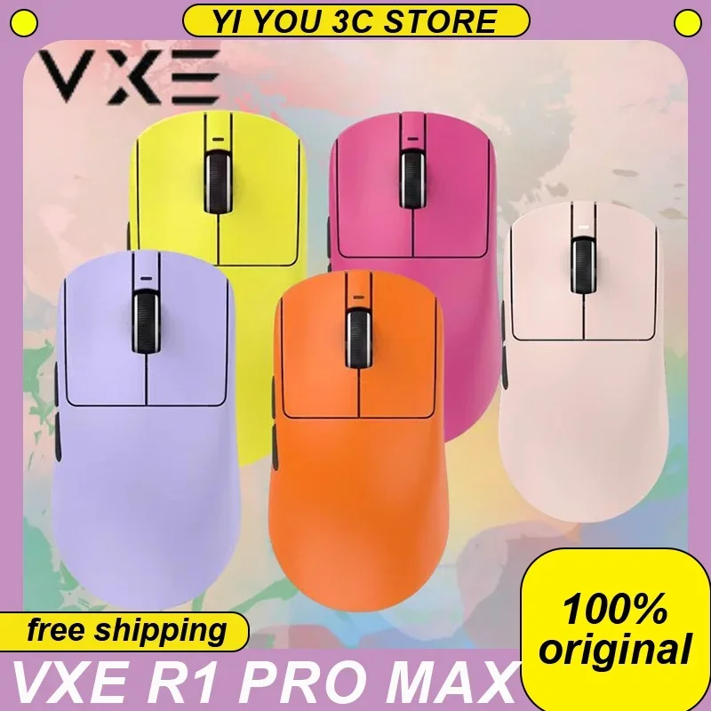 VGN VXE Dragonfly R1 Pro Max Wireless Mouse Tri-mode E-sports Mice PAW3395 Lightweight Smart Speed X Low Delay Office Custom