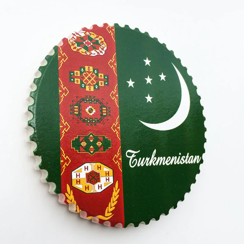 Turkmenistan Fridge Magnets Home Decor National Flag Travelling Souvenirs Fridge Magnetic Stickers Christmas Birthday Gifts