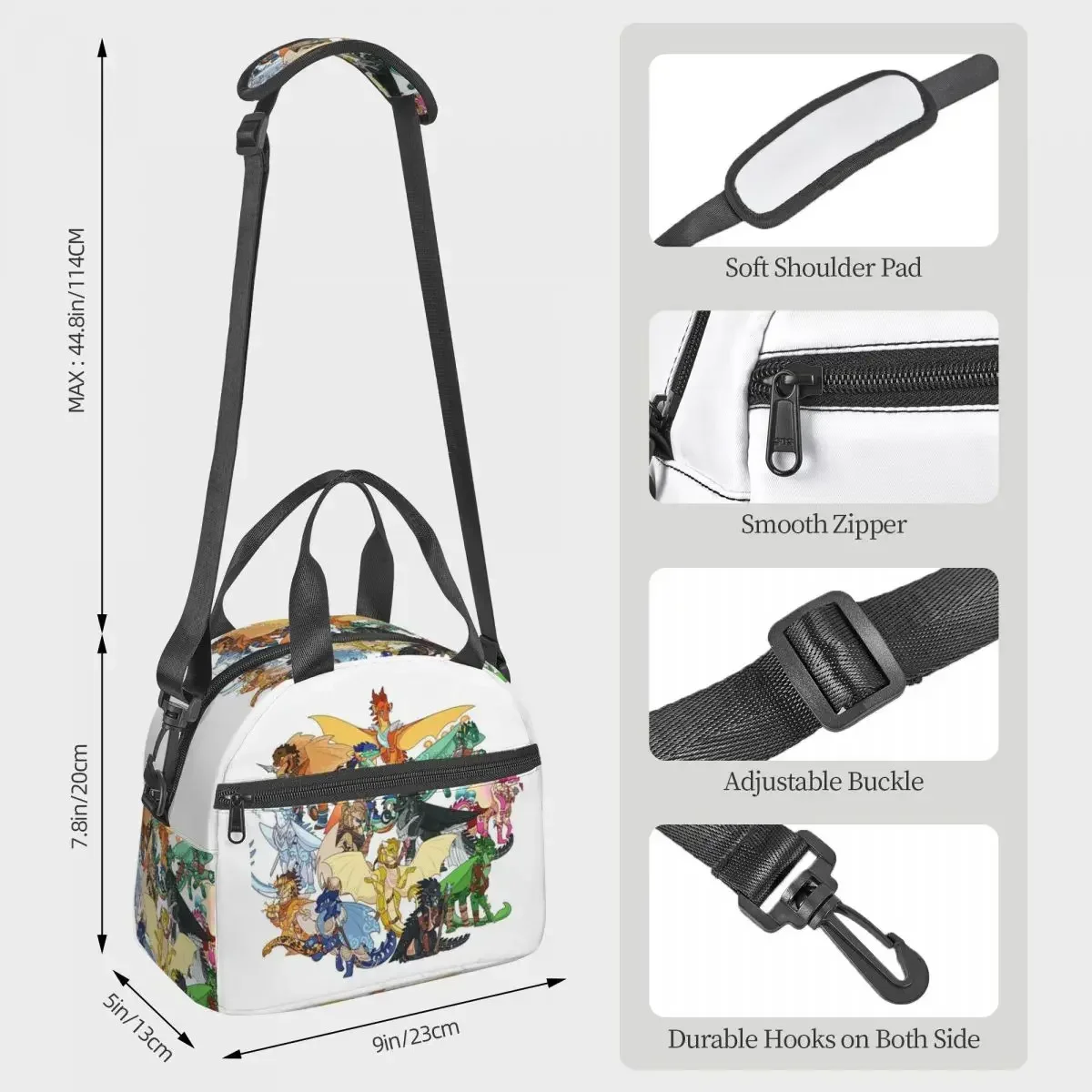 Wing Of Fire All Dragon Insulated Lunch Bag for Kids School Cooler Thermal Box Tote Leakproof Lunch Boxes