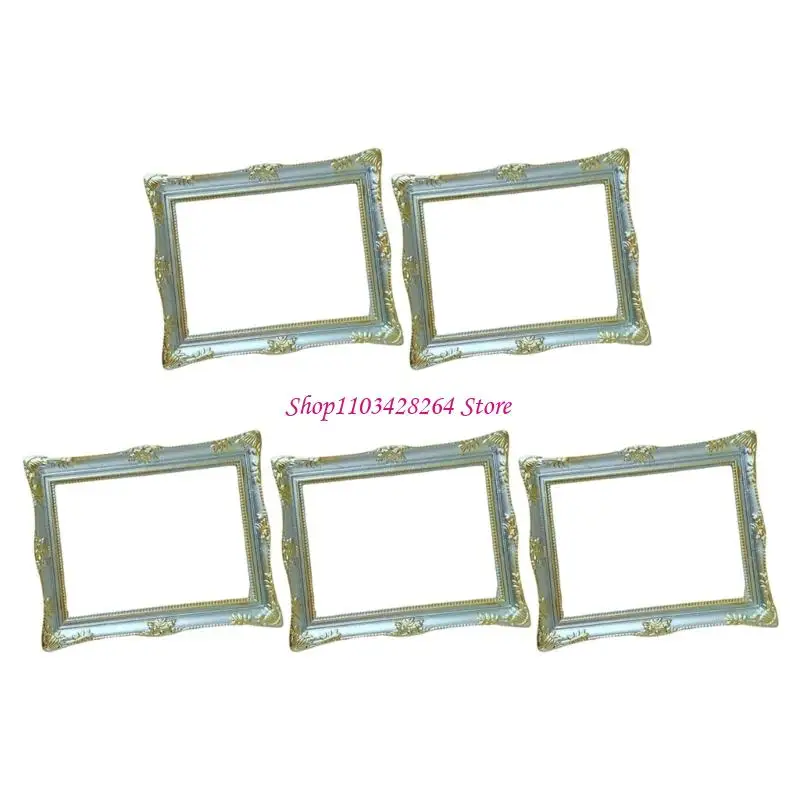 5pcs Resin Picture Frames for DIY Dollhouses Accessories and Miniatures