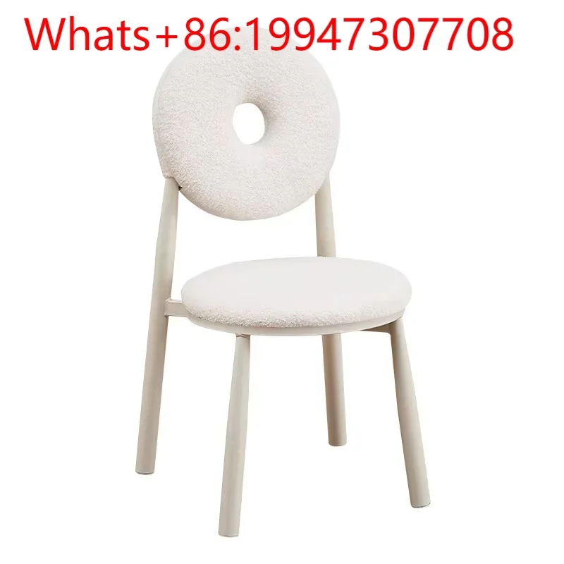 

New Network Dresser Creative Donut Dining Chair Cream Wind Lamb Fleece Chair Dining Room Bedroom Balcony Chair