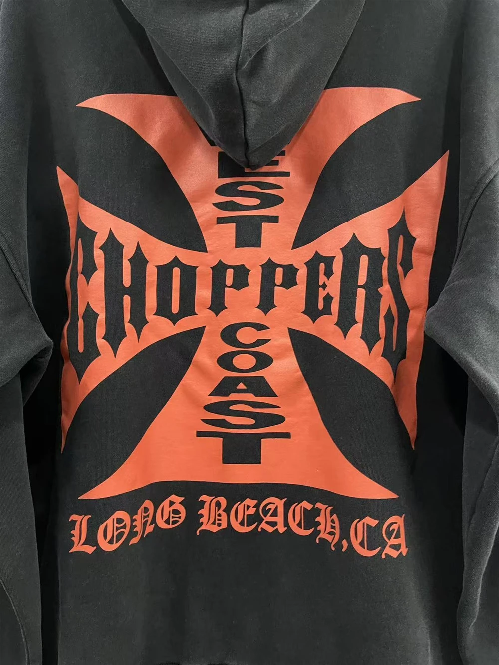 25ss West Coast Choppers المرقعة سستة مقنعين الرجال النساء النسيج الثقيل غسلها معطف أسود السترة