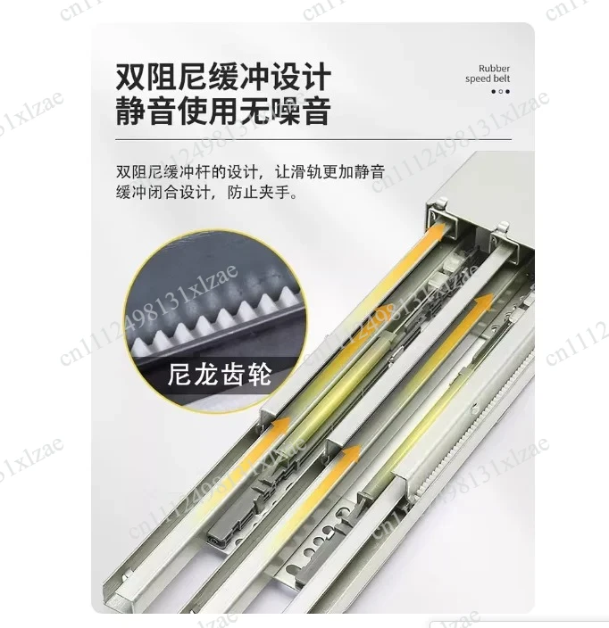100KG Max Load Cabinet Track 22In - Up & Down Hydraulic Sliding Rail for Wardrobe, Heavy Duty Side Mounted Guide