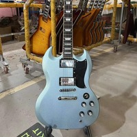 Good Quality and Timbre Discount GIB Metal Sky Blue SG Electric Guitar Roosewood Fingerboard Mahogany Body 22 Tone Position