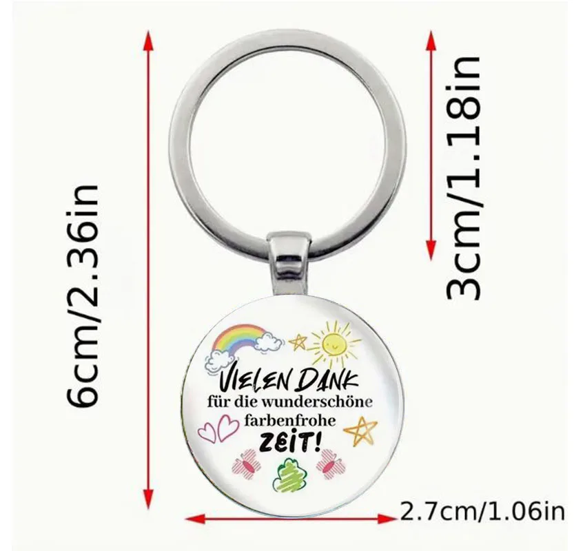 Thanksgiving alloy keychain - Inspiring phrase 'Thank you for helping me grow' - Decorative keychain with female letters and ani