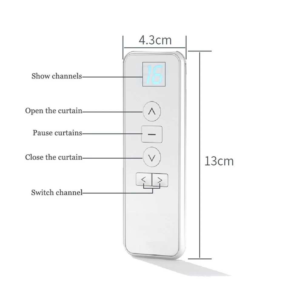 A-OK AC123 1/2/6/16-CH Remote Controller RF433 Wireless Control Transmitter for A-OK Electric Curtian Motor,without Battery view 6