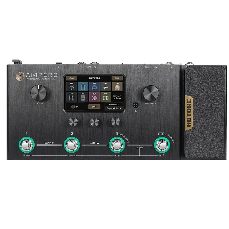 

Black Ampero Stomp Electric Guitar Bass Synthesizer