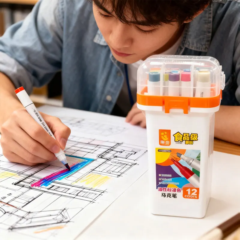 

Студенческий двуглавый маслянистый мягкий жесткий маркер, разноцветный маркер с расплавленной двойной головкой, цветной маслянистый студенческий рисунок, дизайн, художественные маркеры