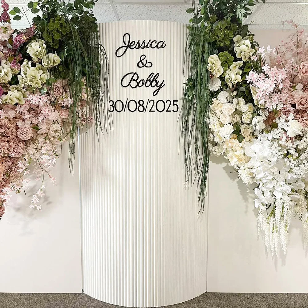 Wedding Stage Party Decoration Flower Rows Arch White Rectangular PVC Backdrop Stand
