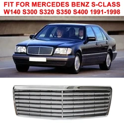 Racing Grills For Mercedes-Benz S-Class W140 S300 S320 S350 S400 1991-1998 Upper Bumper Hood Mesh Front Grill Grille 1408800583