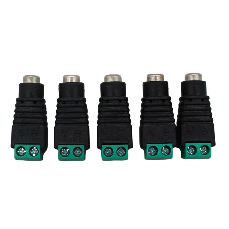 5.5mm x 2.1mm Female Male DC Power Plug Adapter for 5050 3528 5060 Single Color LED Strip and CCTV Cameras