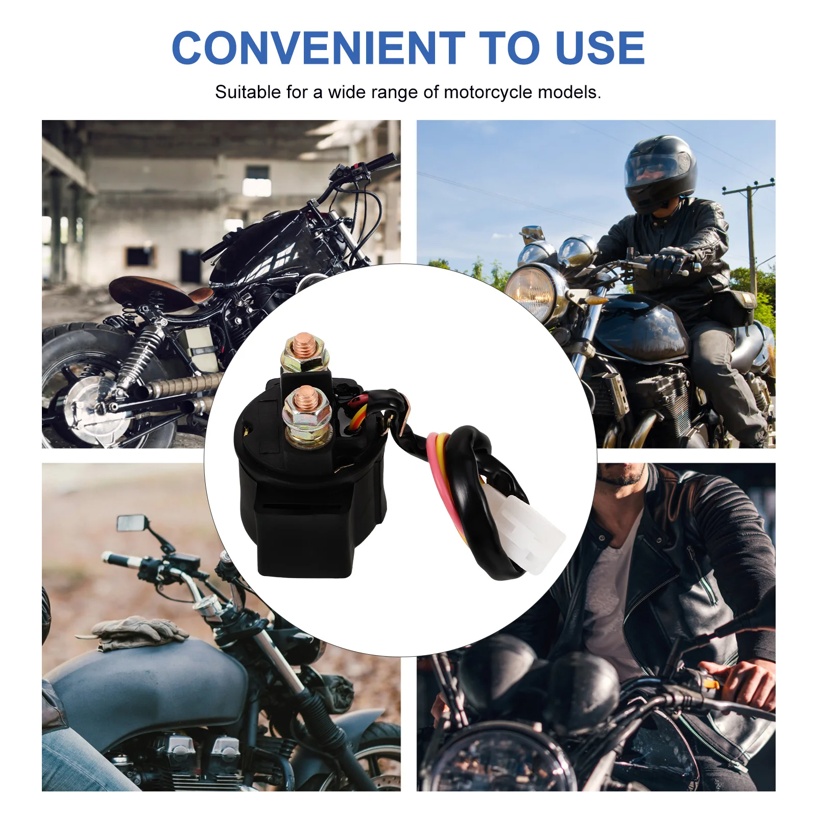 

Motorcycle Starter Relay 12V Full Copper Compatible Various Models Scooter Automotive Boat Power Relay Enhanced Safety Features