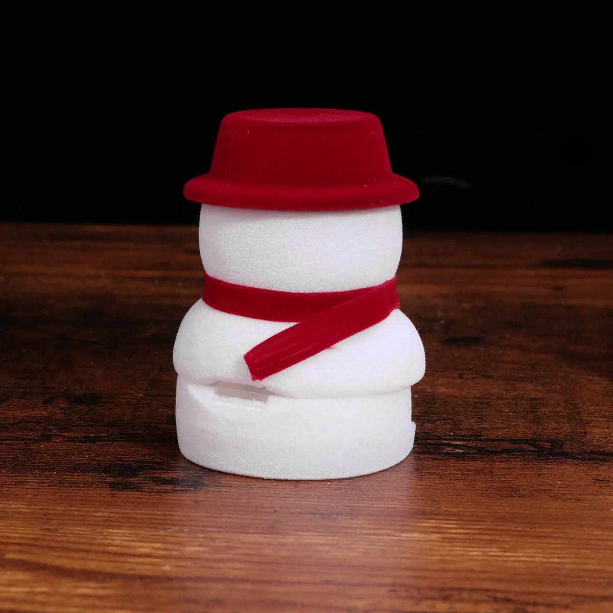 

Snowman Jewelry Box Flannel Ring Holder Storage Case for Necklace Earrings Ring Gift Packing Christmas