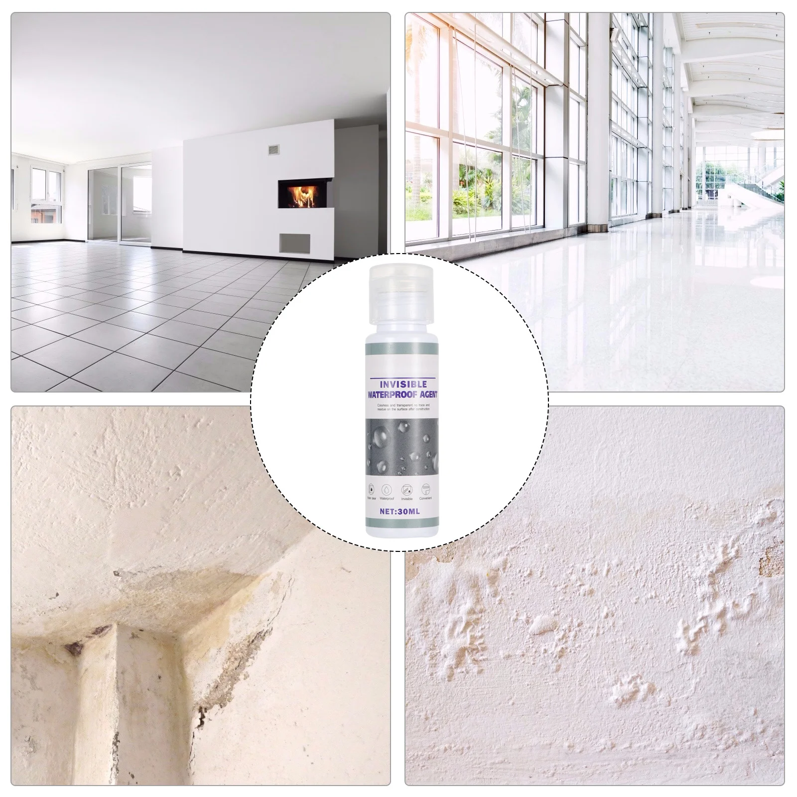 

3pcs 30Ml Waterproof Paint Waterproofing Agent Invisible Sealing Spray For Wall Floor No Sagging Drip Permanent Repair Agent For