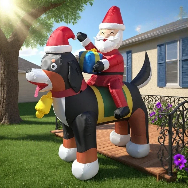Christmas luminous inflatable Santa Claus Christmas dog courtyard decoration Christmas inflatable air mold