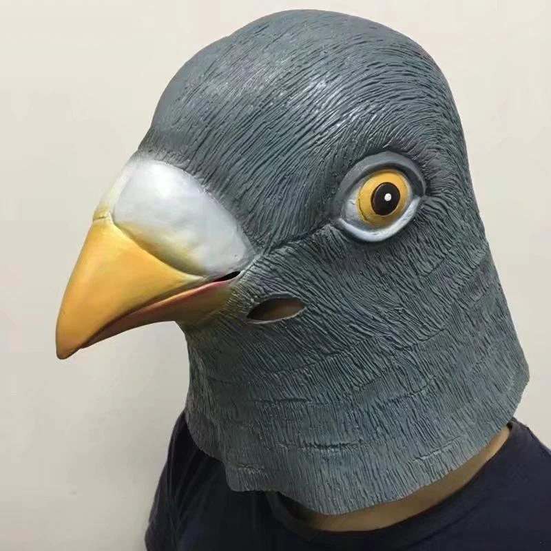 Headgear Pigeon Mask Super Cute Sparrow Mask Latex Animal Headgear Green Bird Headgear Day Dove Creative Party Accessories