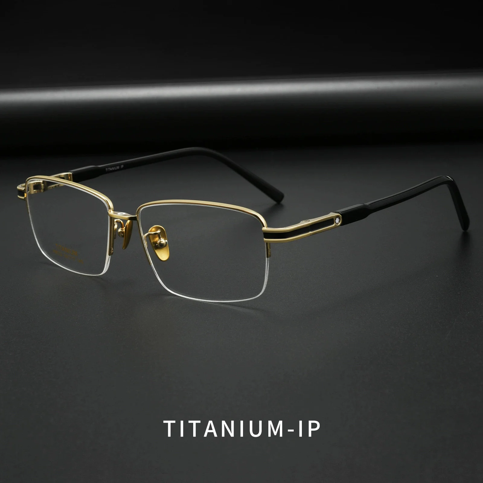 EYELUYAN Classic Semi-Rimless Rectangle Glasses Frame Men Luxury Fashion Pure Titanium Optical Eyeglasses Frame