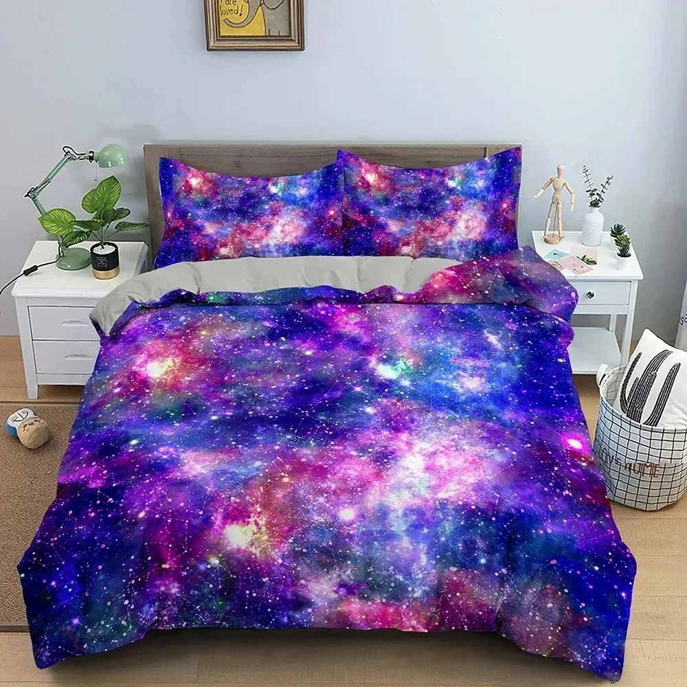3D Starry Sky Duvet Cover Set Luxury Galaxy Printed Bedding Set King Queen Full Quilt Cover With Pillowcase Bedroom Decor