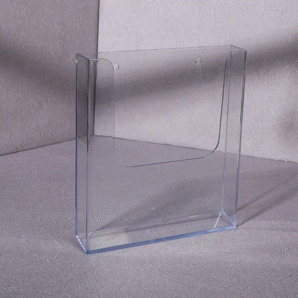 

Transparent File Organizer Rack Holder Wall Mounted Desk Pamphlet Stand Magazine Folder Storage Document Letter BROCHURES Clear