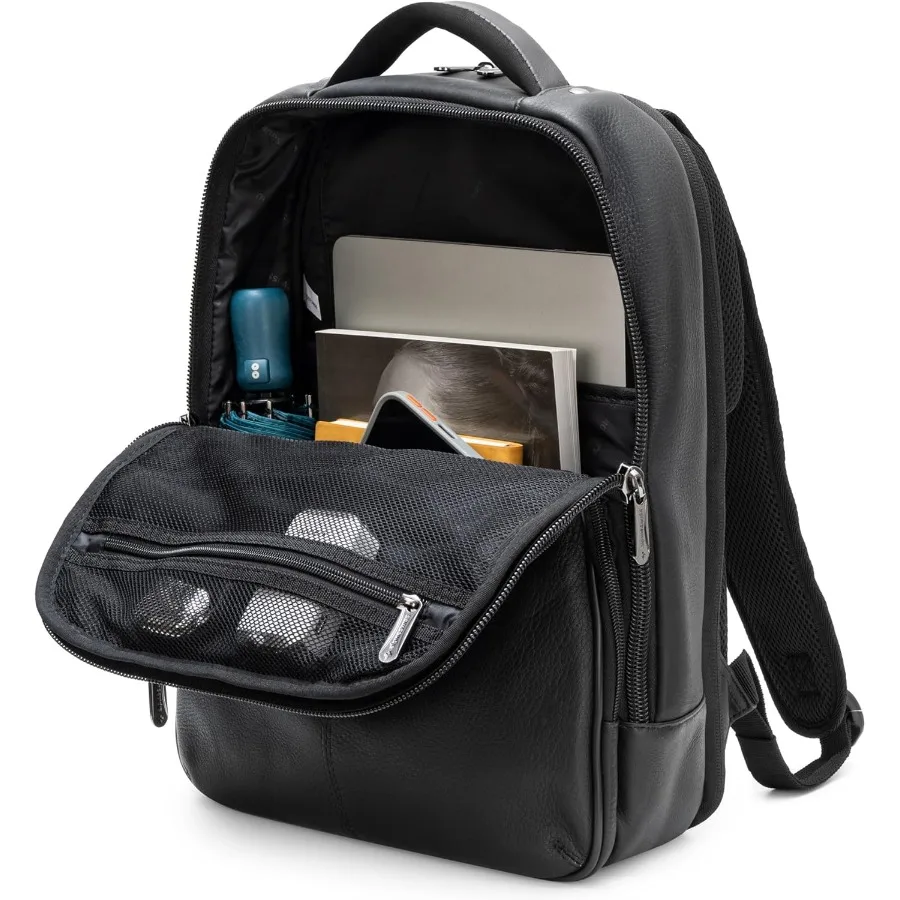 حقيبة ظهر للسفر للكمبيوتر المحمول Olsen 13 مصنوعة من الجلد الطبيعي النحيف للسفر أثناء العمل #5