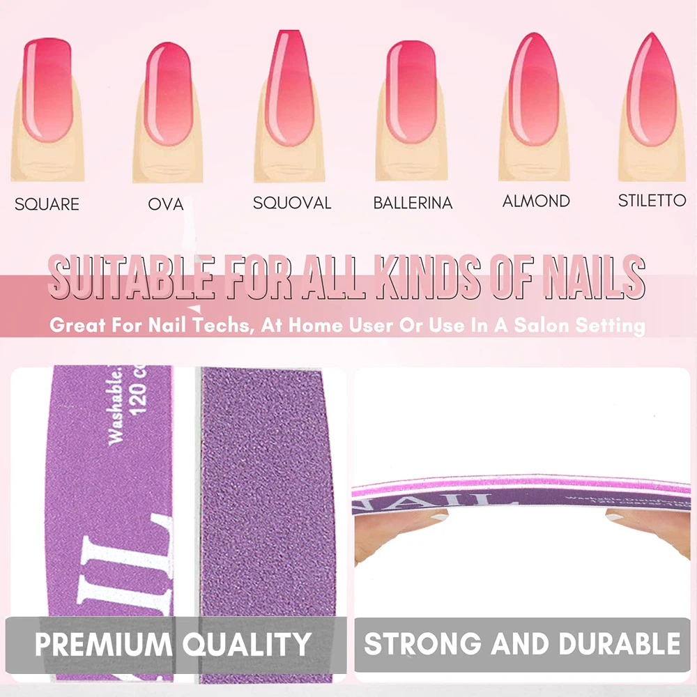 5 قطعة الصنفرة الأرجواني الأظافر ملف 120 180 حصى مستلزمات الأظافر إزالة هلام طلاء الأظافر قابل للغسل مانيكير الملفات اكسسوارات وأدوات