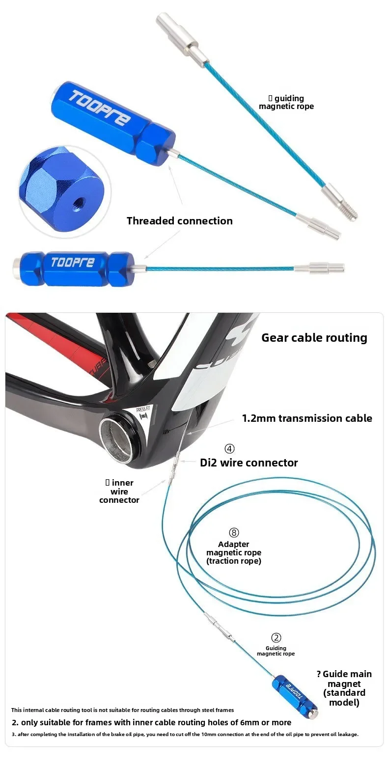 TOOPRE Fahrrad-Innenkabel-Führungswerkzeug für MTB- und Rennräder, Magnetisches Kabel-Einführungsgerät, Tragbares Fahrrad-Reparaturset – Detail 12