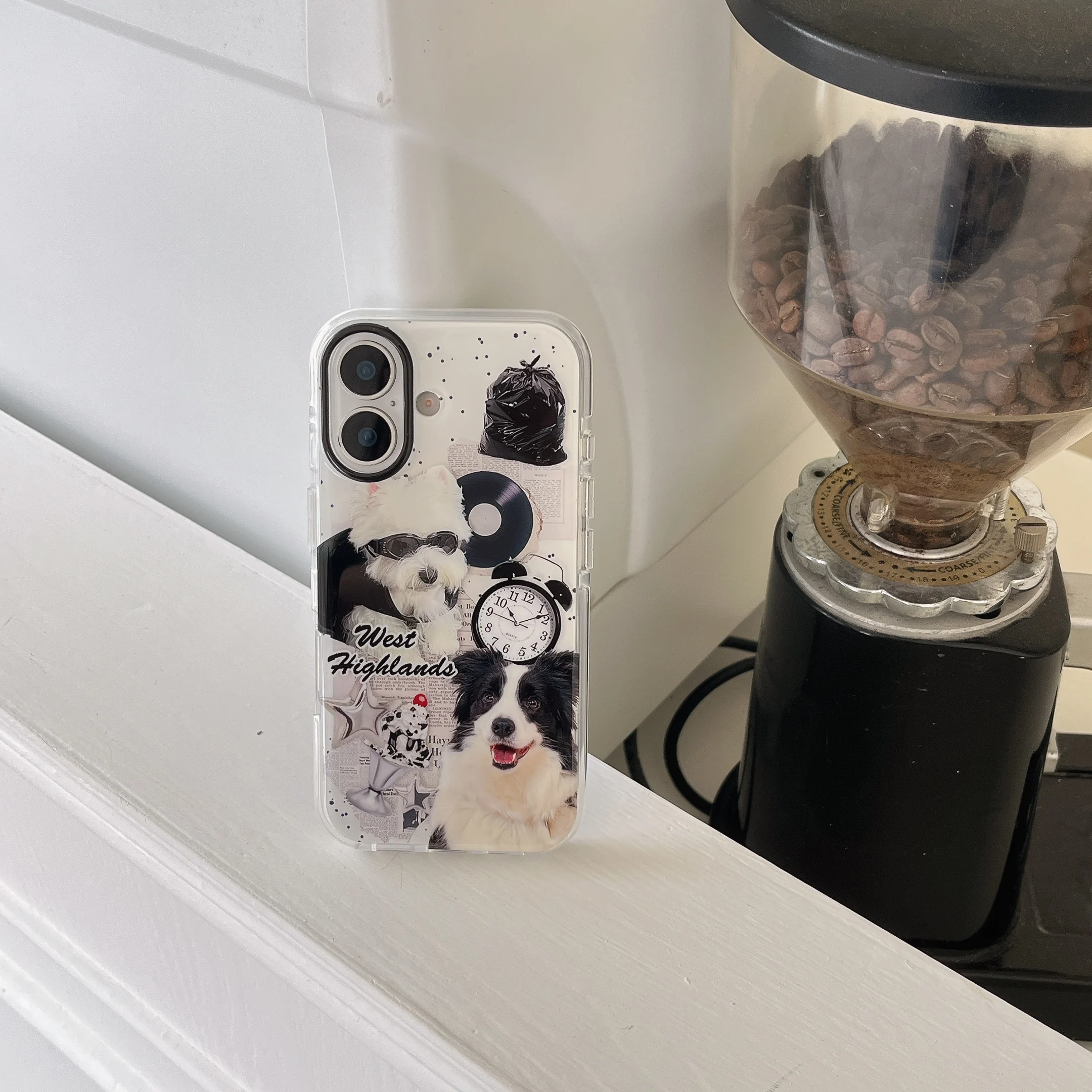 Retro-Stil-Record- und coole Hunde-Handyhülle für iPhone 16, Pro Max 15 14 13, Rückseite, Geschenk