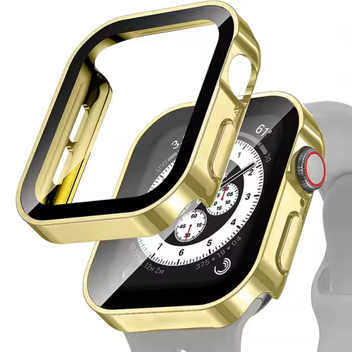 Glass+Case For Apple Watch 42 46mm 45mm 41 49 44mm 40 mm straight edge Screen Protector Cover Case iWatch SE 6 7 8 9 10 11 Ultra - Image 16