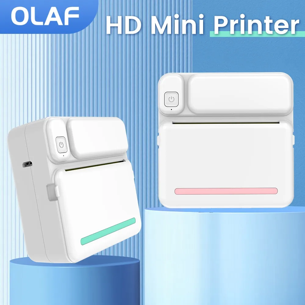 Olaf Portable Mini Printer Photo Thermal Adhesive Labels Printers Inkless Wireless Pocket MiniPrinter Stickers Maker 57MM