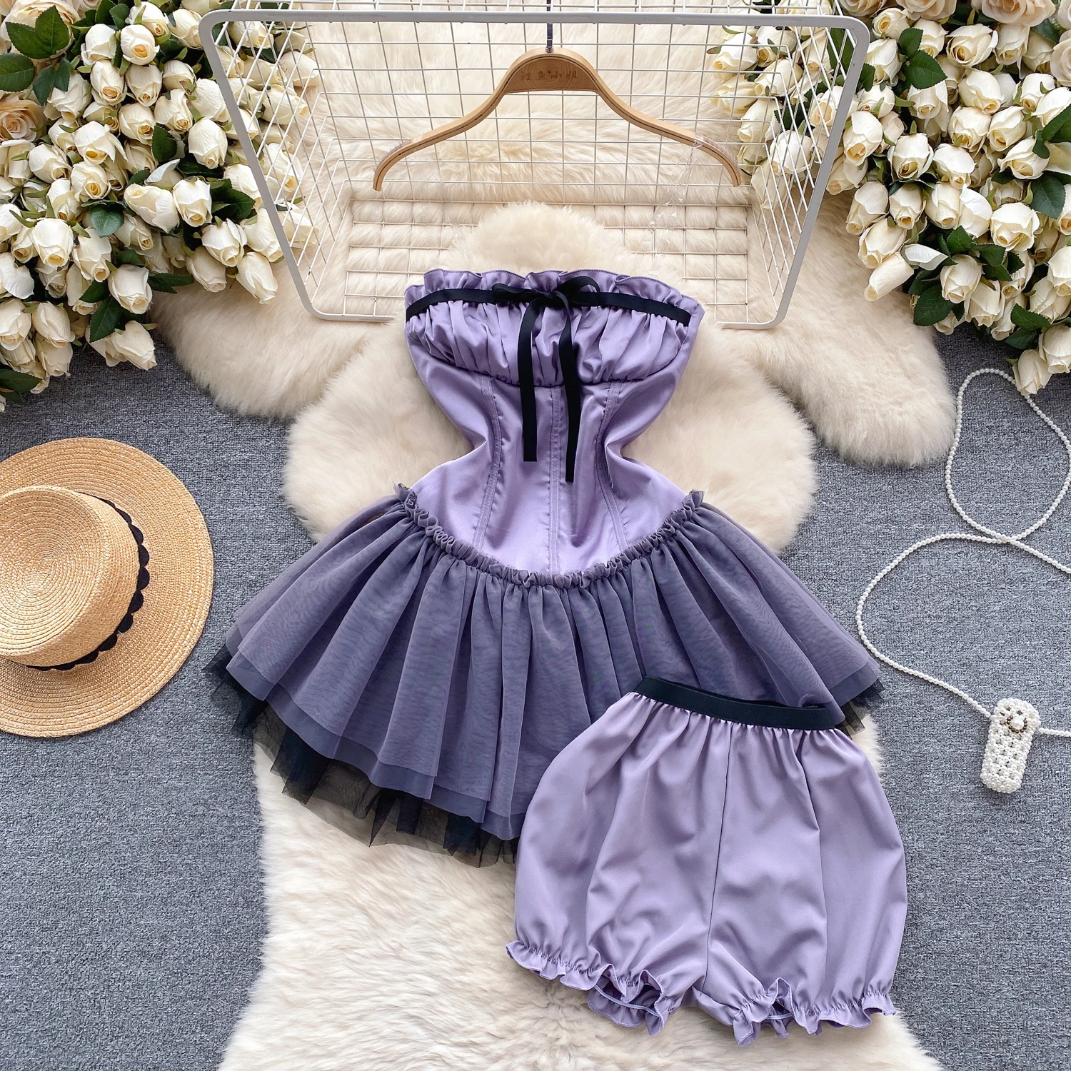 

Women Luxury Elegant Ballgown Dress Shorts Outfit Set Suit Lady Princess Lolita Vintage Dinner Festivel Holiday Birthday Dresses