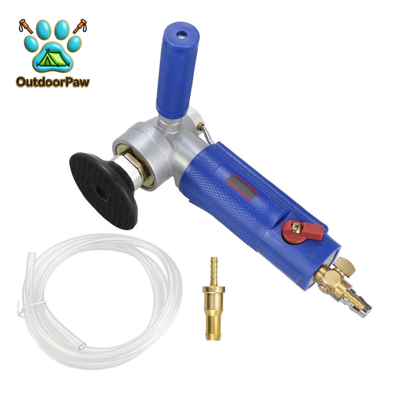 SM100 Water Injection Pneumatic Sander 4 Inch Water Mill Wet Polisher for Marble Quartz Granite Stone Polishing