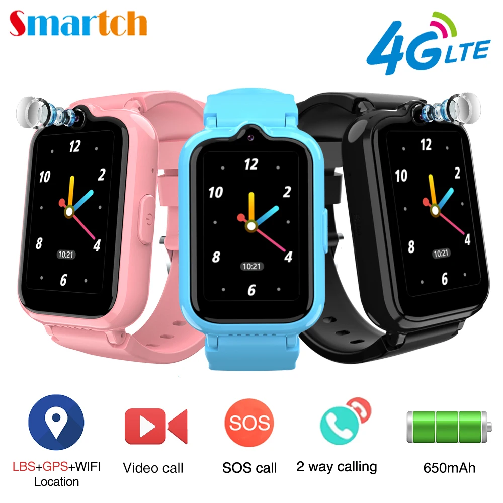 

4G Kids Smart Watches Waterproof 650mAh HD Voice Call Camera Smartwatch SOS For Children GPS Location Students Girl Boy Sim Card