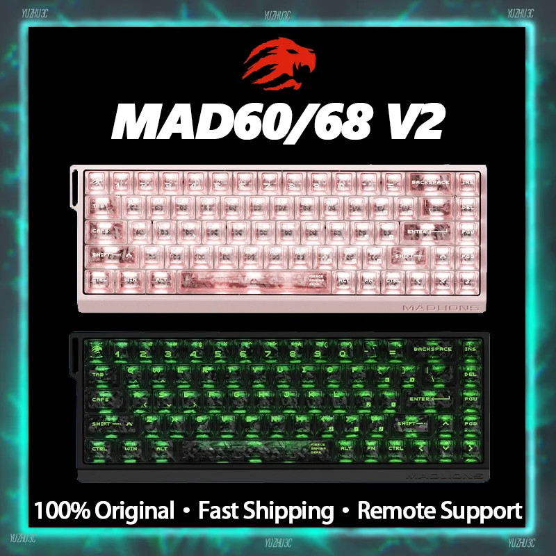 

FGG Madlions MAD68V2 MAD60 Gaming Keyboard Magnetic Switch Wired 8K Return Rate RT 0.001mm Custom Dual Light Position RGB