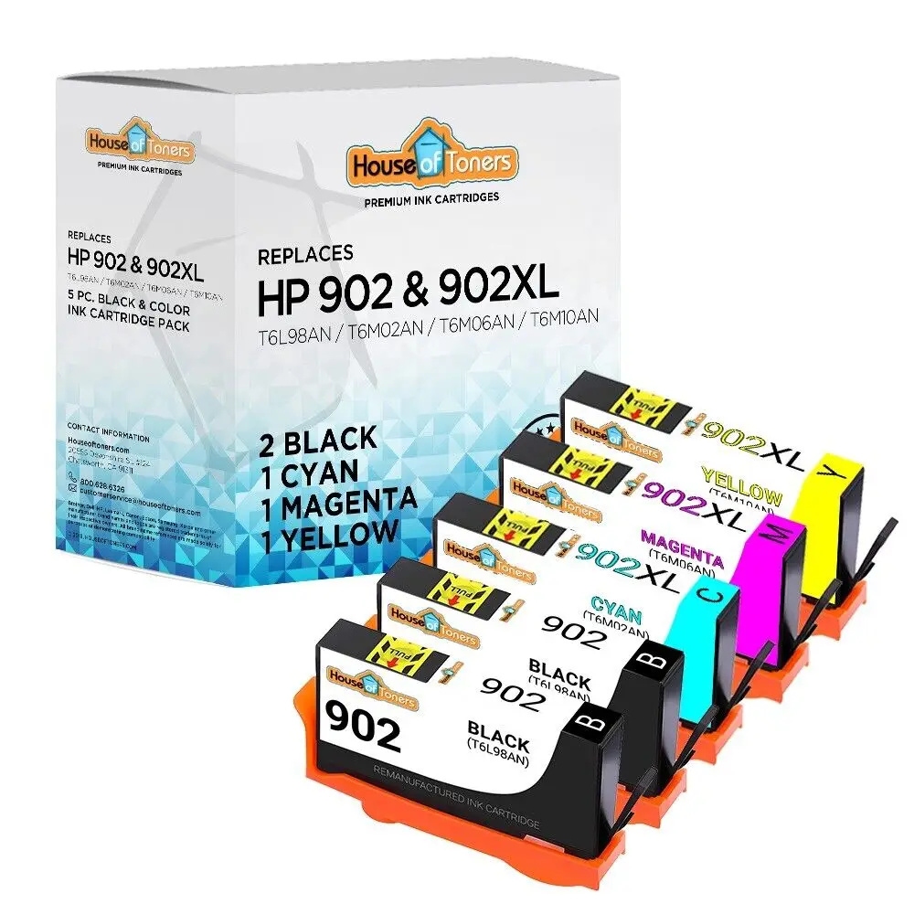 5PK HP 902 black for HP 902XL Ink Cartridges HP OfficeJet 6968 6978 6970 6975