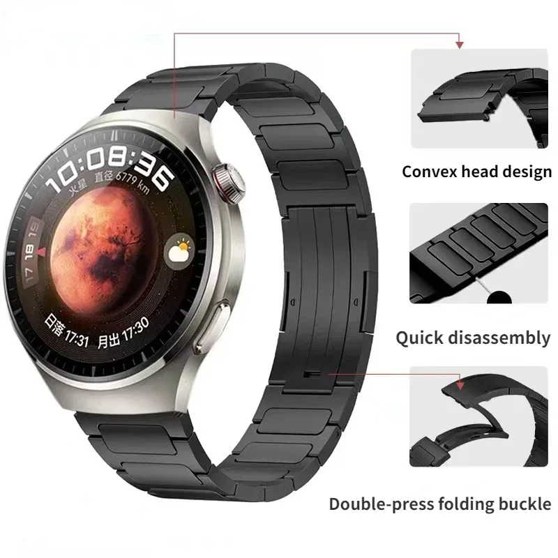 Luxury Titanium Metal Watchband For OPPO Watch X Realme 3/2/S Pro Replacement 22mm Wrist Bracelet Strap For OnePlus Watch 2 46mm