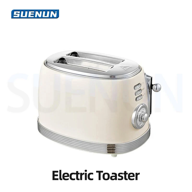 Tostadora eléctrica de acero inoxidable con temporizador, horno para tostadas y sándwiches, 2 ranuras, máquina automática para hornear el desayuno