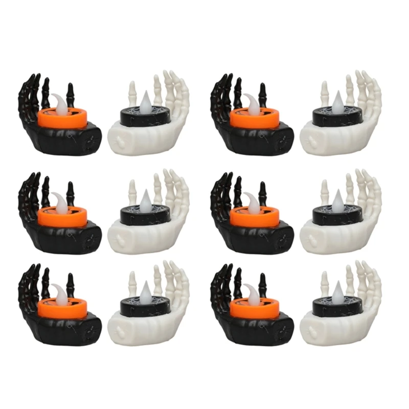 12pcs Realistic Hand Flickering LED Light Battery Operated Decorative Lamp Safe to Use Light Halloween Ornament