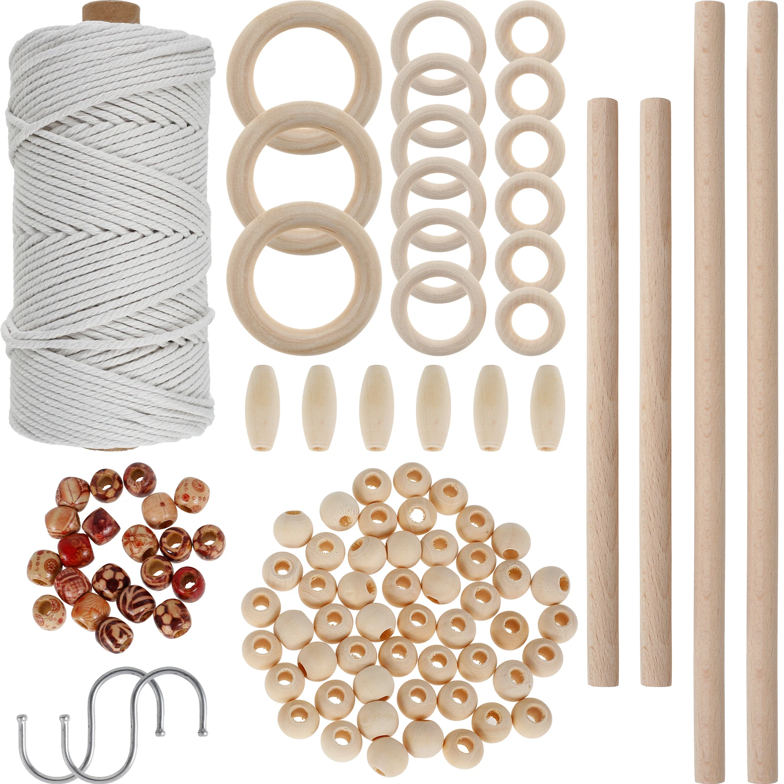 Macrame Kit for Beginners Natural Cotton Rope Macrame Wall Hanging Kit Complete Macrame Making Kit DIY Macrame Supplies